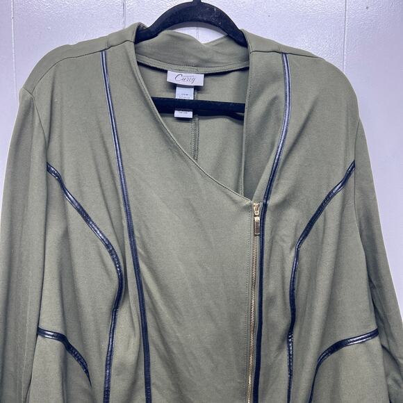 Catherine's Curvy Collection Camo Green Full Zip Women's Jacket Size 28 - Picture 3 of 10